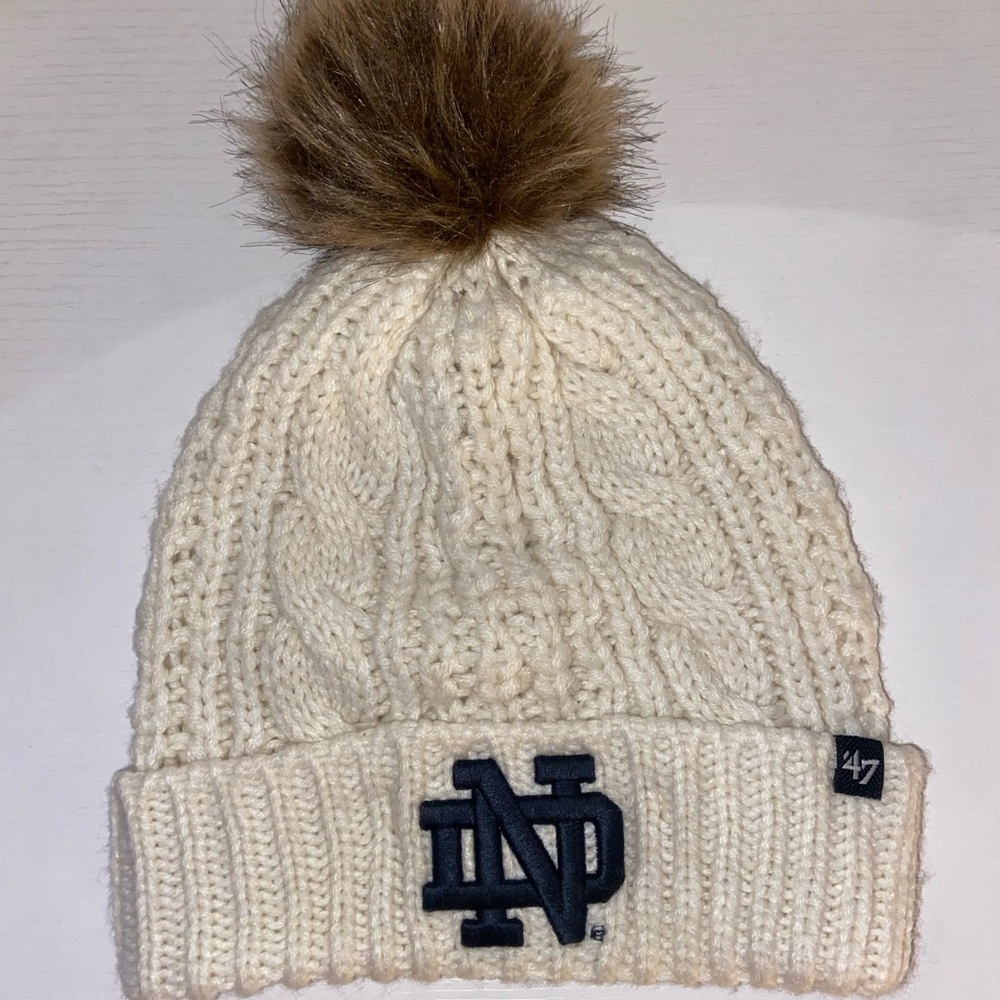 Notre Dame Fighting Irish WHITE MEEKO CUFF KNIT WOMENS KNIT HAT 47 brand.